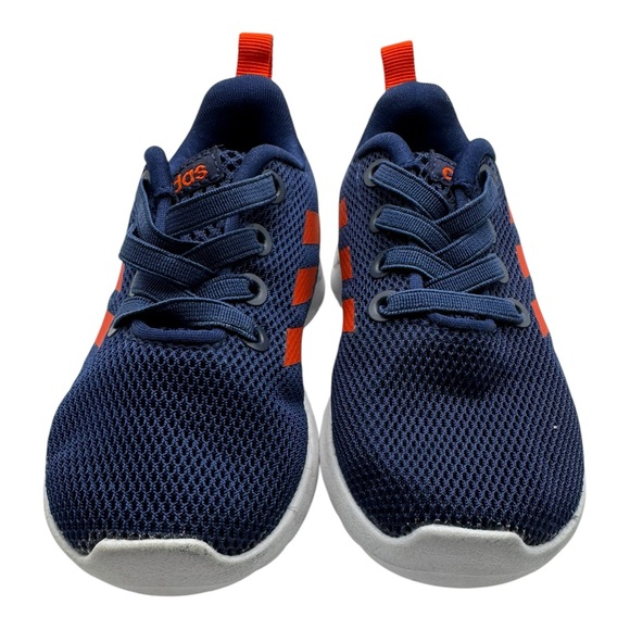 Adidas Kids Sneakers Size 5.5K Navy Blue‎ Red Stripes Mesh Running Shoes - Picture 2 of 10
